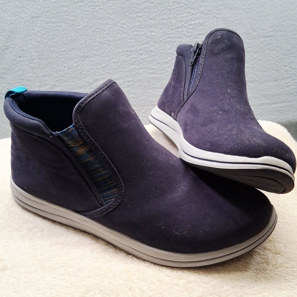 Clark Cloudsteppers Suade High Top Blue Women Shoes Zip Size 7.5‎